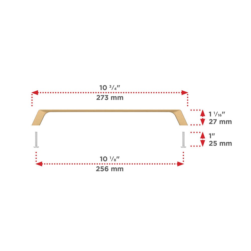 Contemporary Pull, 10-1/8" Center-to-Center, Champagne Bronze