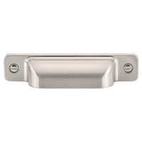 Transitional Cup Pull, 3-3/4" Center-to-Center, Brushed Nickel alt 0