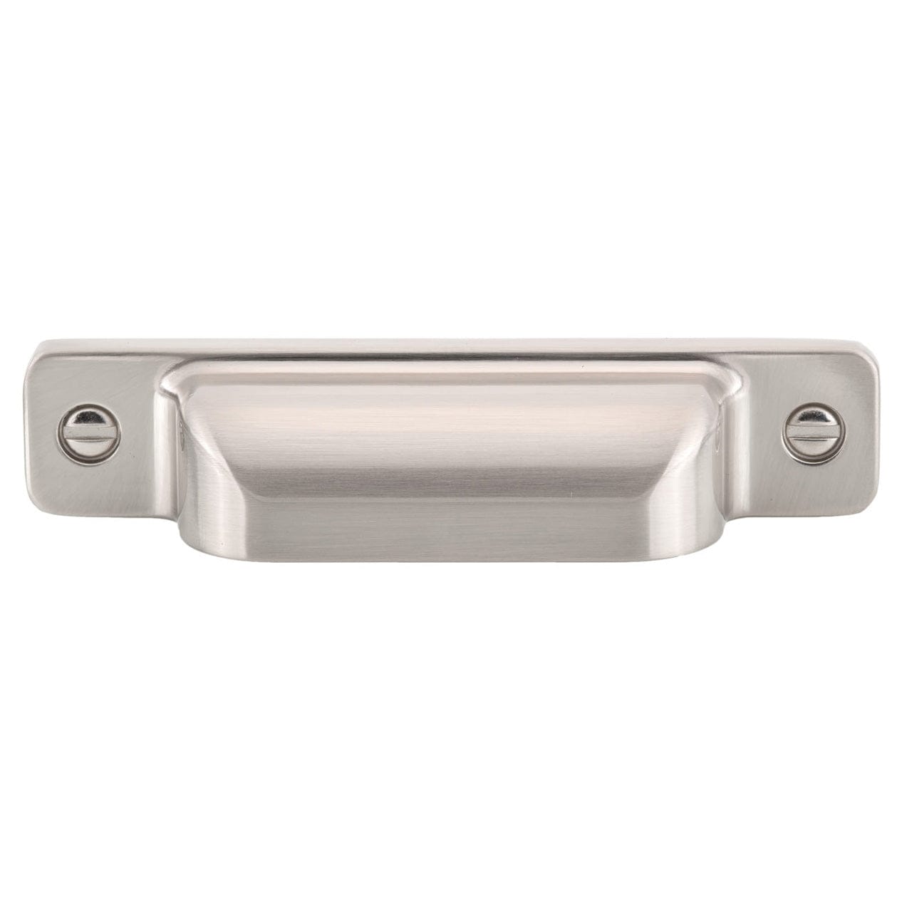 Transitional Cup Pull, 3-3/4" Center-to-Center, Brushed Nickel alt 0
