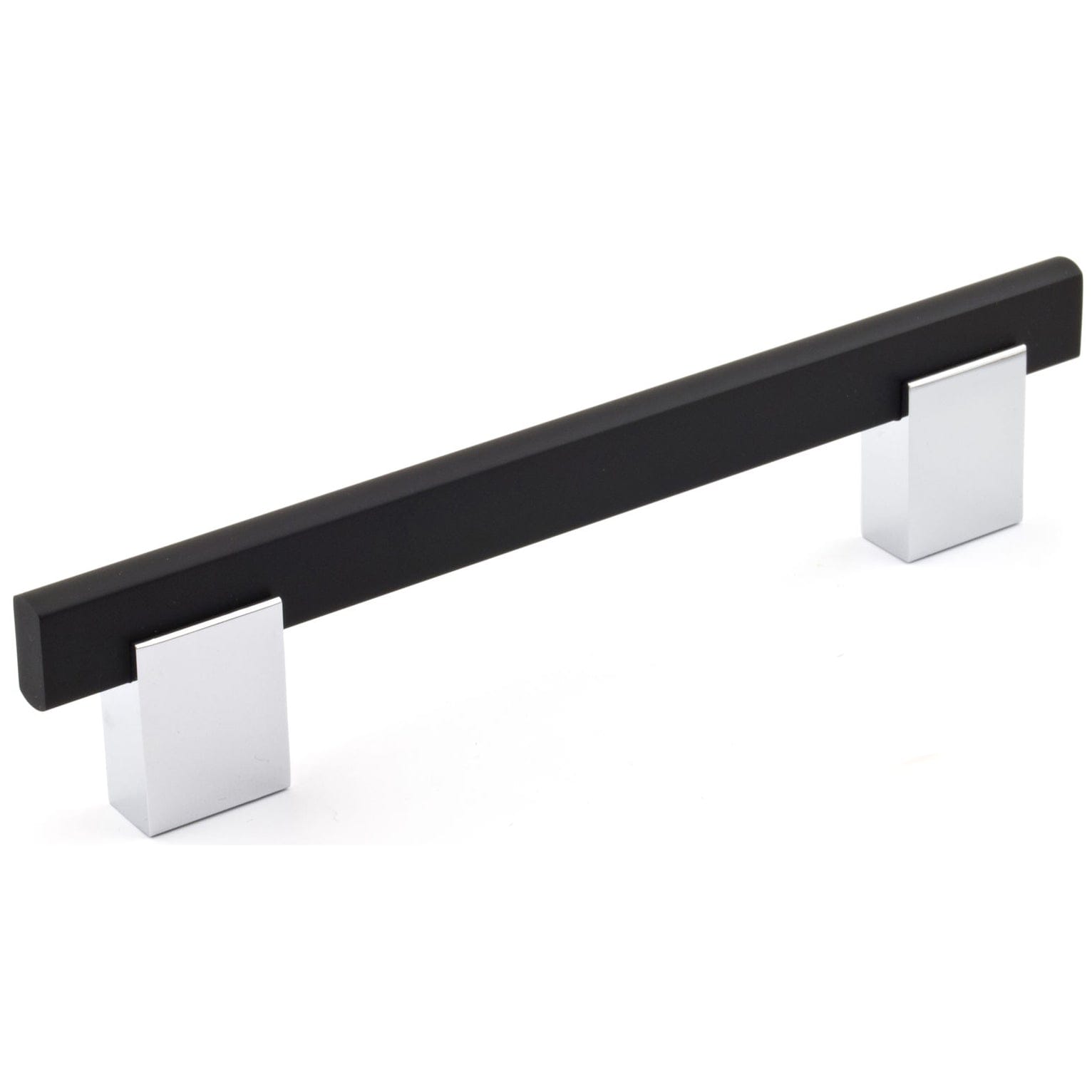 Contemporary Pull, 5-1/16" Center-to-Center, Chrome, Matte Black alt 0