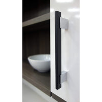 Contemporary Pull, 7-9/16" Center-to-Center, Chrome, Matte Black alt 0
