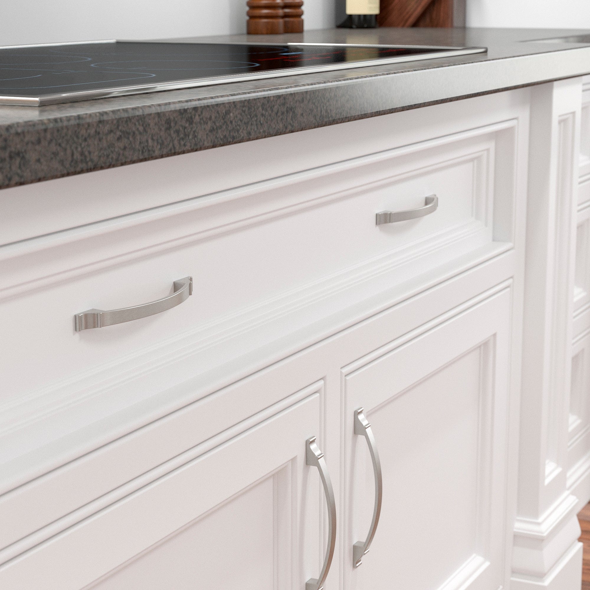 Traditional Pull, 6-5/16" Center-to-Center, Brushed Nickel alt 0