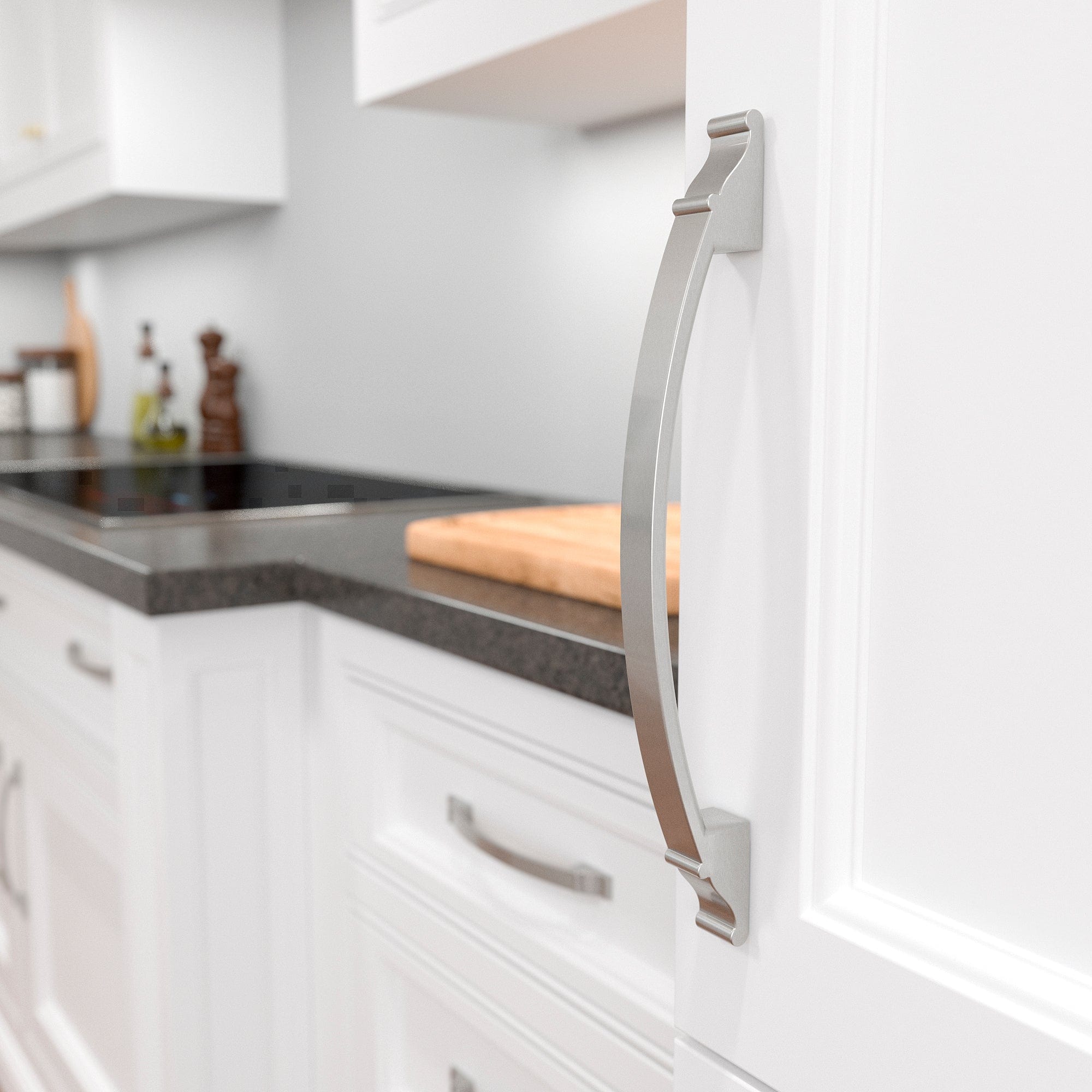 Traditional Pull, 12-5/8" Center-to-Center, Brushed Nickel alt 0