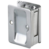 3-7/32" (82 mm) Pocket Door Pull Rectangular Brushed Chrome Passage alt 0