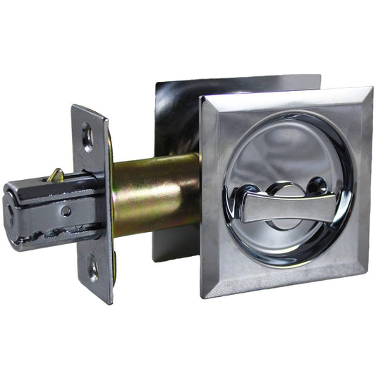 2-7/16" (62 mm) Pocket Door Pull Square Chrome Privacy alt 0