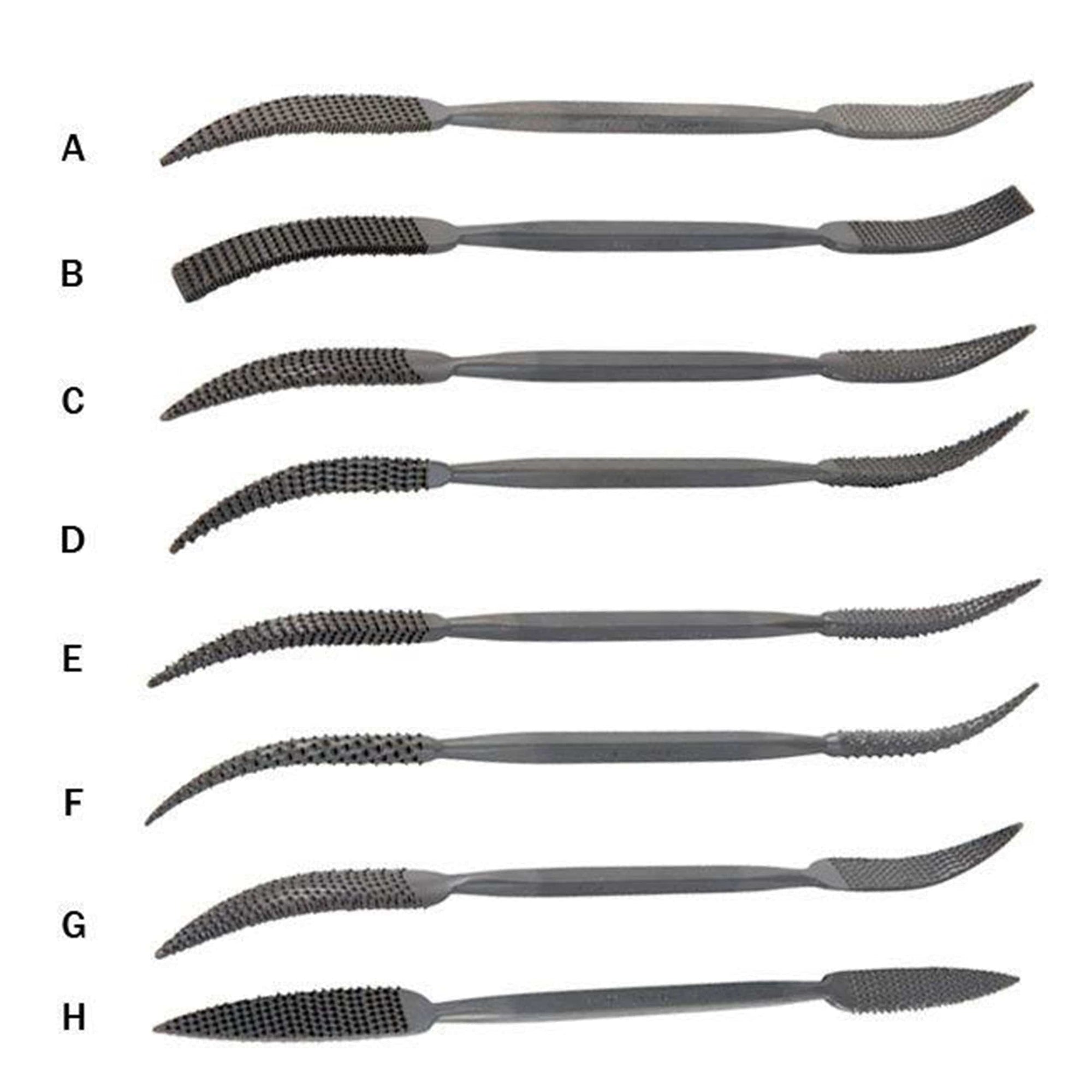 Riffler Rasps, Set of 8 (A-H) alt 0