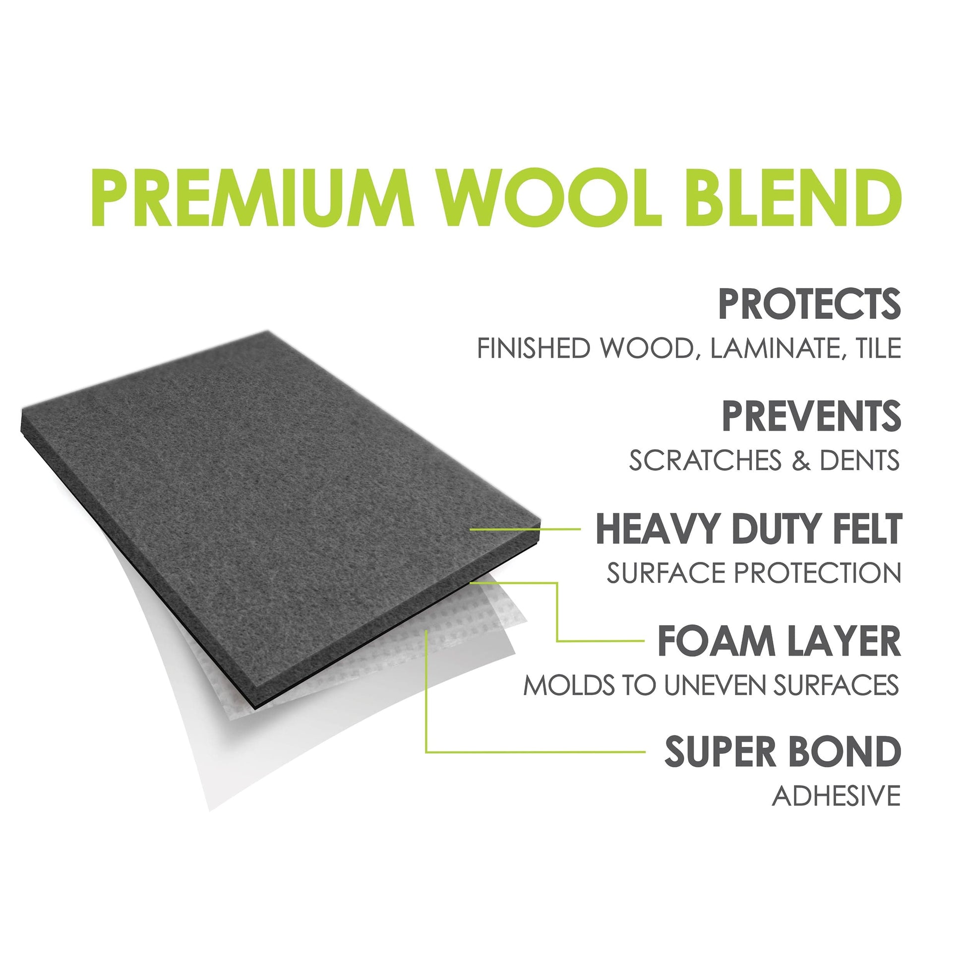 4-1/2" x 6" Heavy-Duty Self-Stick Felt Pad - Pair alt 0