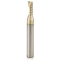 51408-Z Spiral O Single Flute Aluminum Cutting Up-Cut ZrN Coated Mirror Finish Router Bit 3/16"D 1/2"CH 1/4"SH 2"L  alt 0