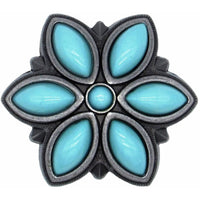 Turquoise Flower Knob Nickel Oxide alt 0