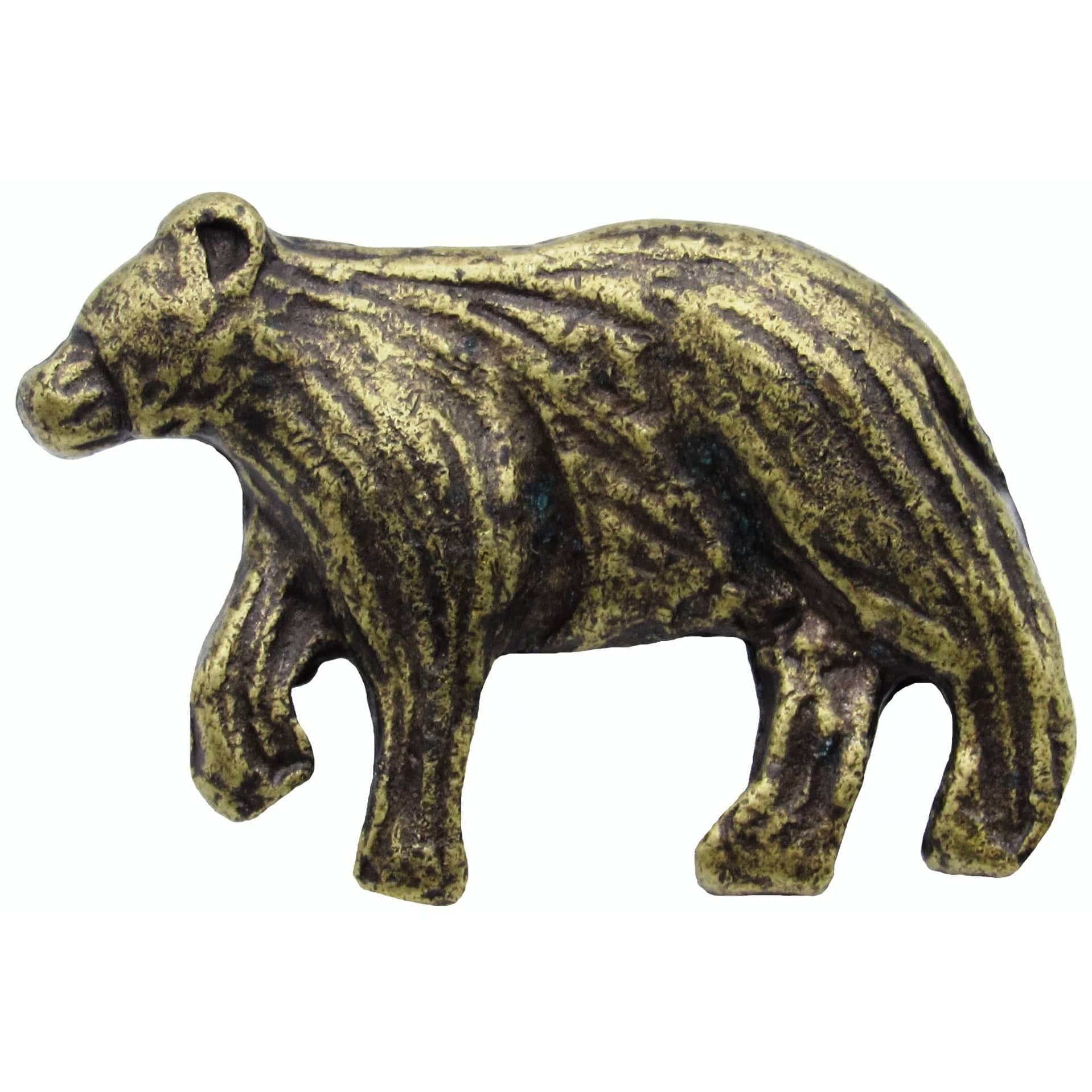 Bear Left Facing Knob Brass Oxide alt 0