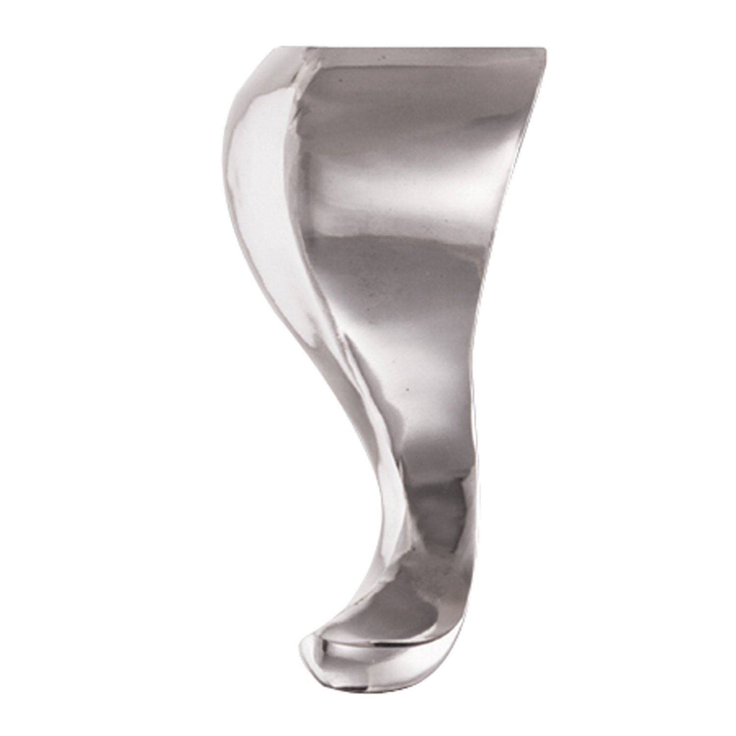 6" (152 mm)  Curved Furniture Leg Brushed Aluminum alt 0