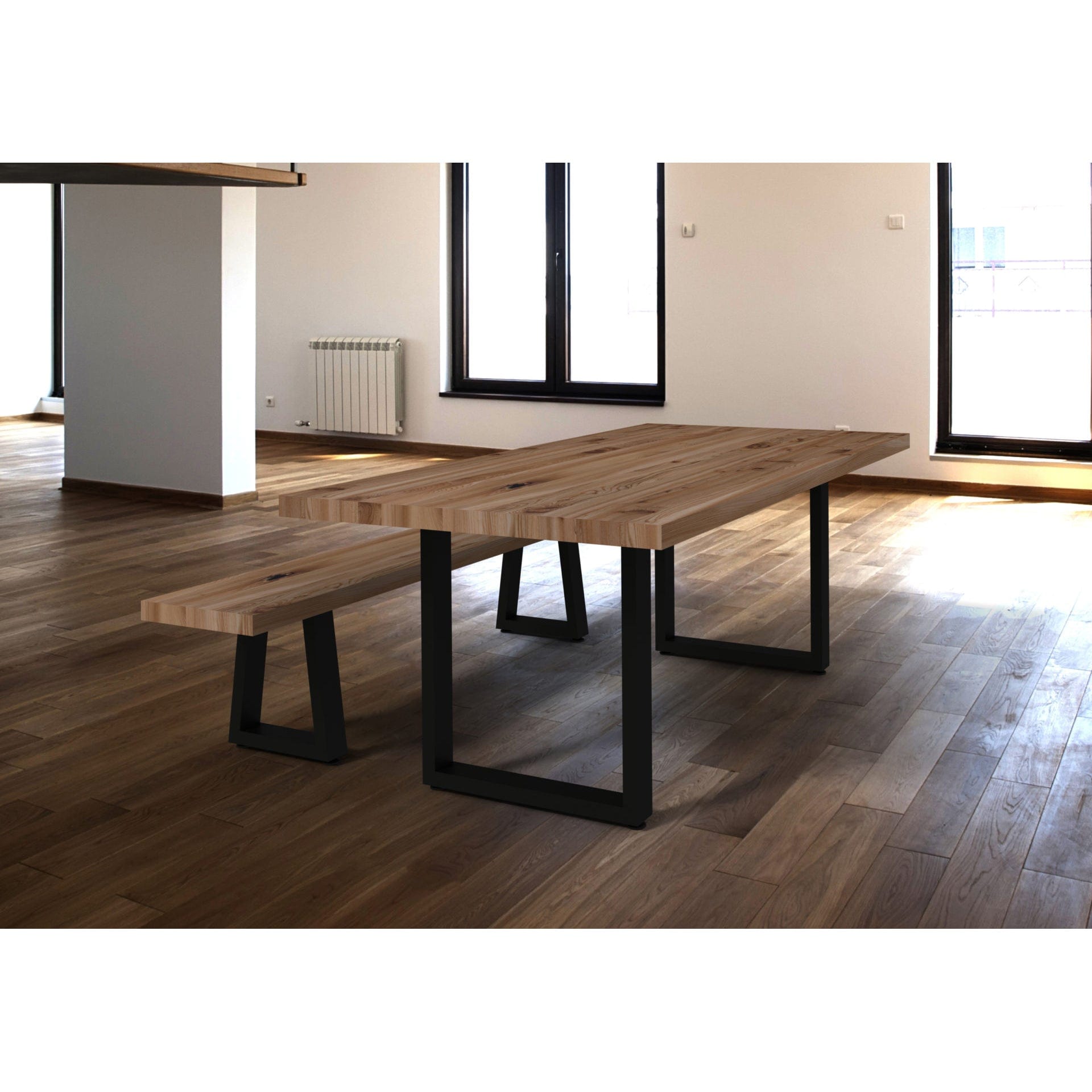 16-1/8" (410 mm) Adjustable Tapered Bench Legs Stainless Ste, 1 Pair alt 0