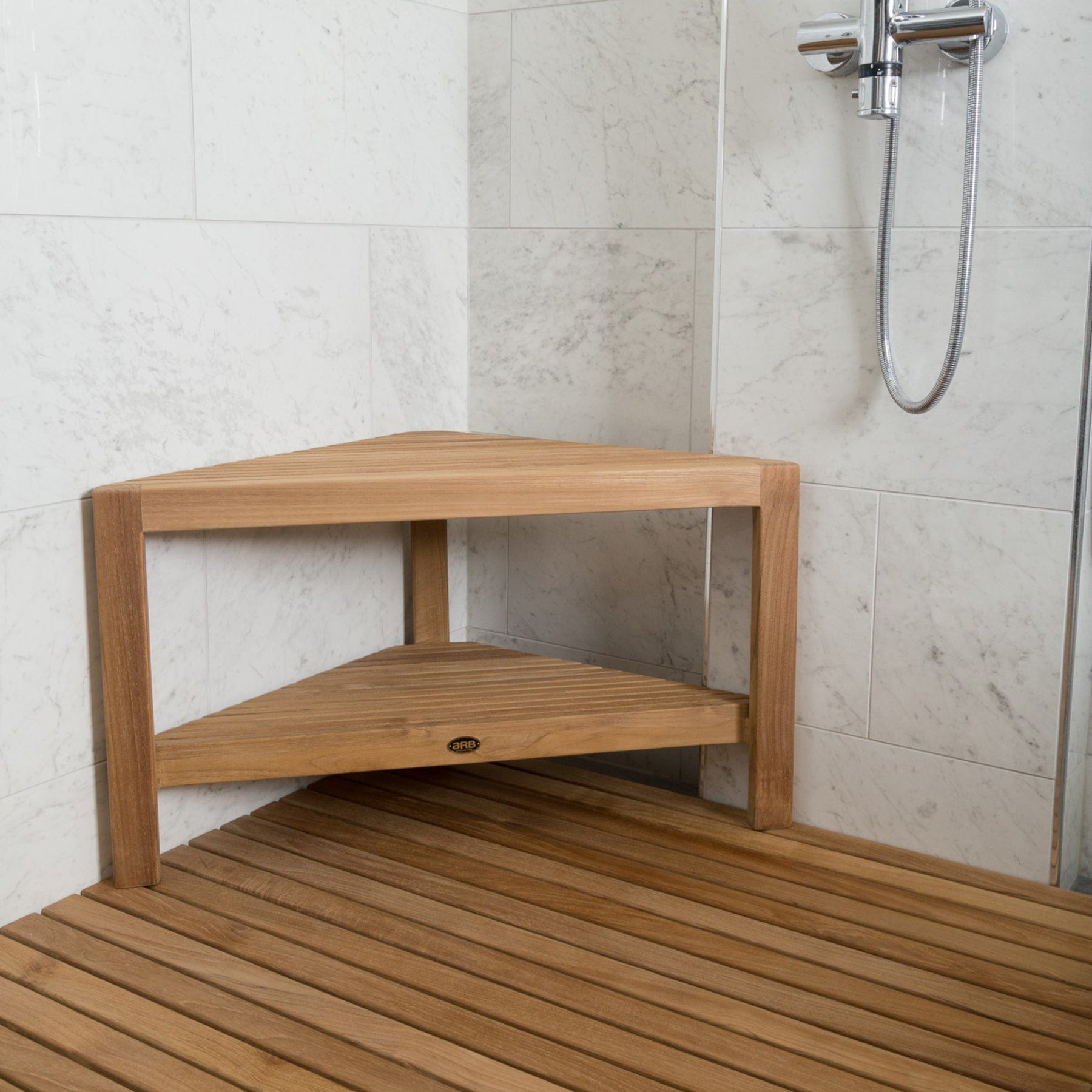Fiji Corner Shower Bench 31" (80 cm) with Shelf alt 0