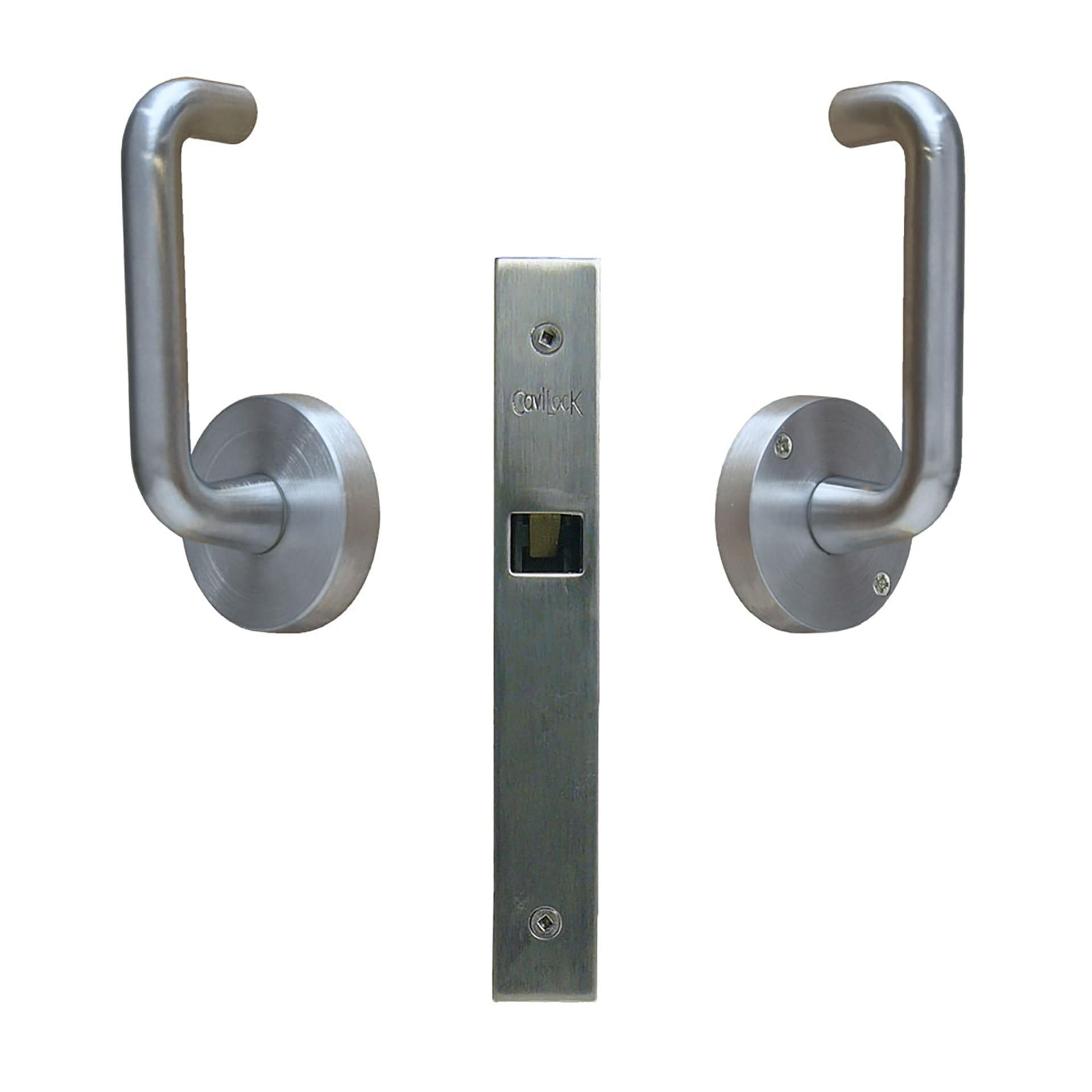 CL100 Cavity Sliders Pocket Door Lever Satin Chromefor 1-3/8" Thick Door alt 0