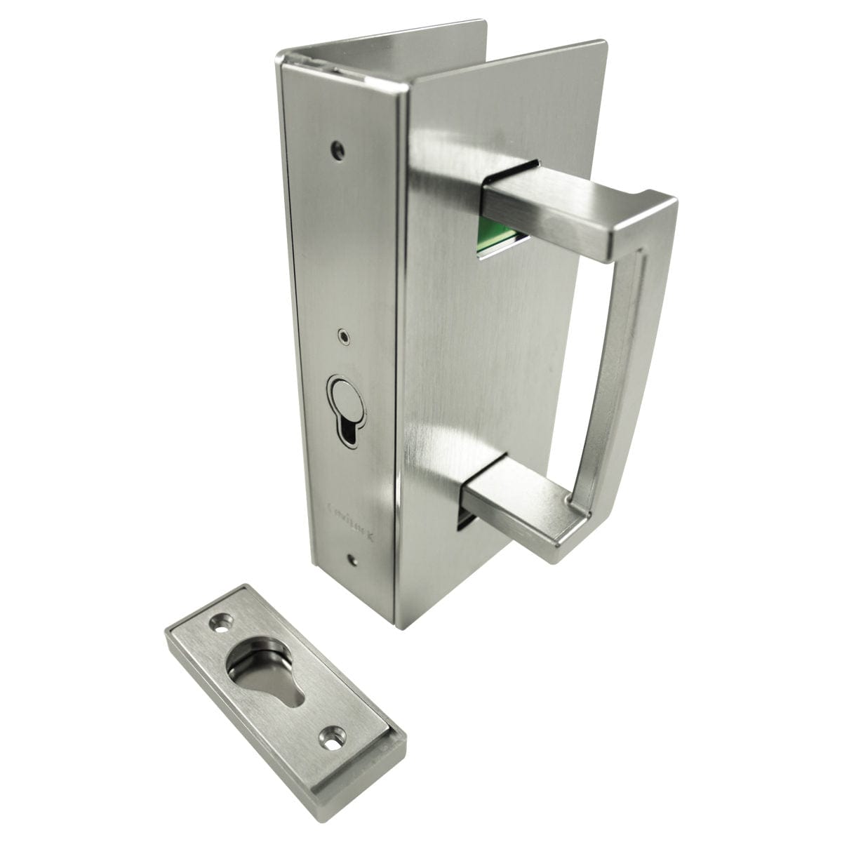 Cavity Sliders CL400 ADA Magnetic Pocket Door Handle for 1-3/4" Door Satin Chrome RH Snib alt 0