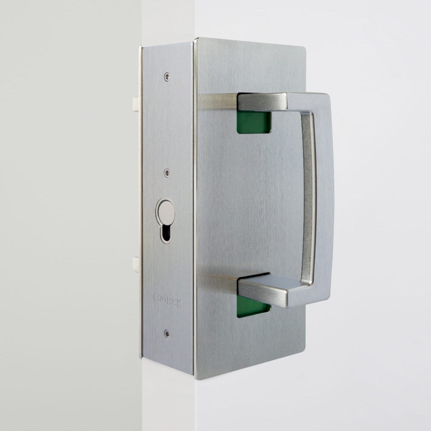 Cavity Sliders CL400 ADA Magnetic Pocket Door Handle for 1-3/4" Door Satin Chrome RH Snib alt 0