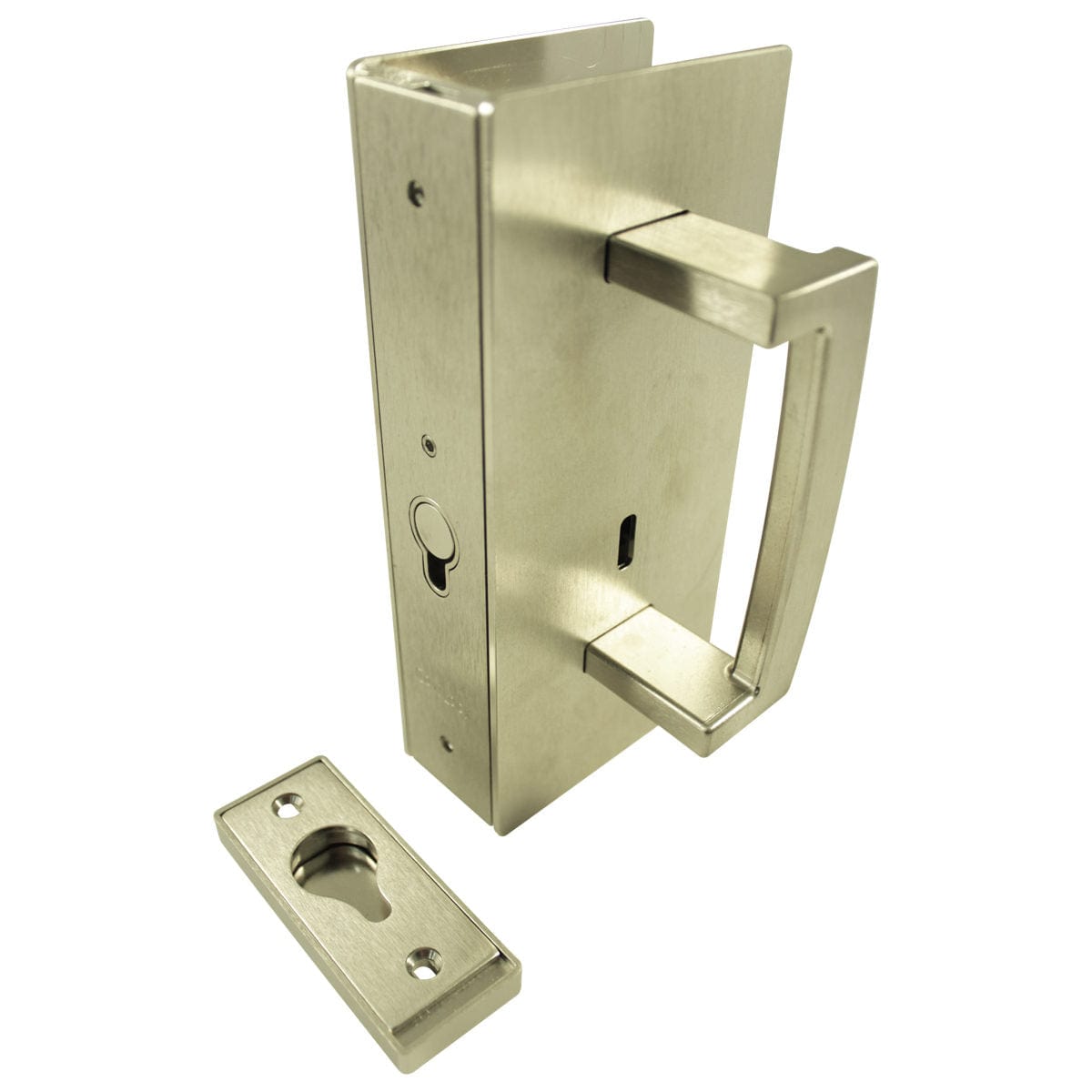 Cavity Sliders CL400 ADA Magnetic Pocket Door Handle for 1-3/8" Door Satin Nickel LH Snib alt 0