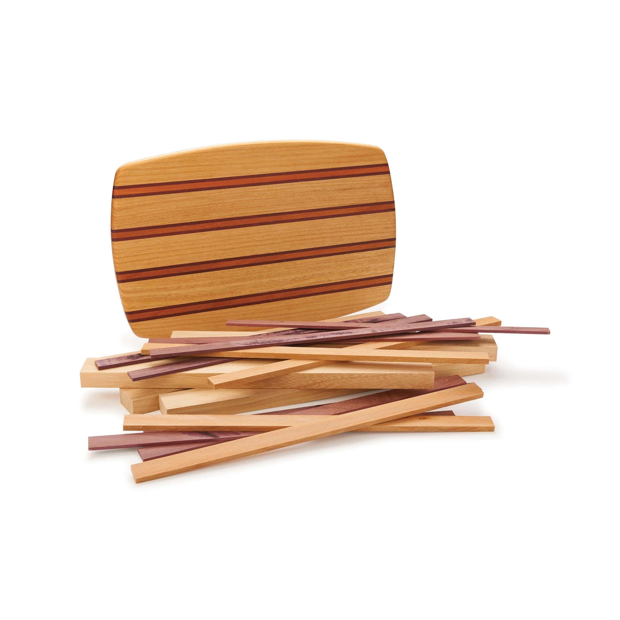 Exotic Cutting Board Kit - 3/4" x 10" x 16" - Angelim, Araracanga & Purpleheart alt 0