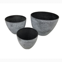Round Spackled Nested Planter Set Gray Set of 3 alt 0