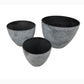 Round Spackled Nested Planter Set Gray Set of 3 alt 0