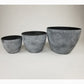 Round Spackled Nested Planter Set Gray Set of 3 alt 0