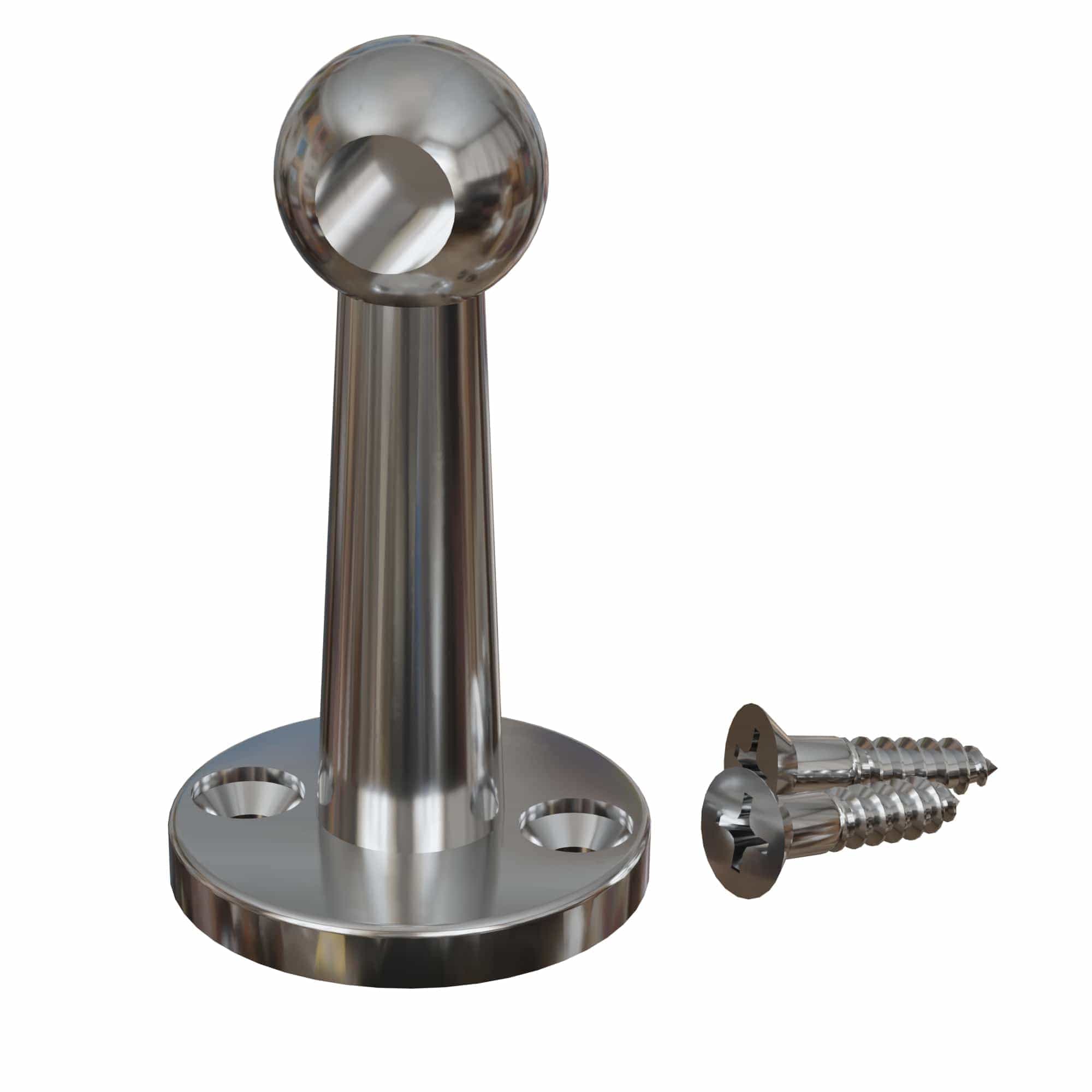 Gallery Rail End, Chrome, Base .906 Head .512 alt 906