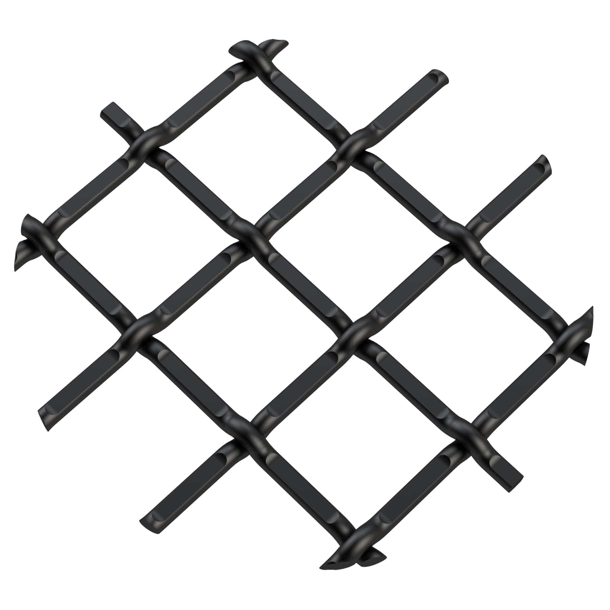 .5" Round Single Diamond Decorative Grille - Flat Black, 18" W x 48" L Sheet alt 5
