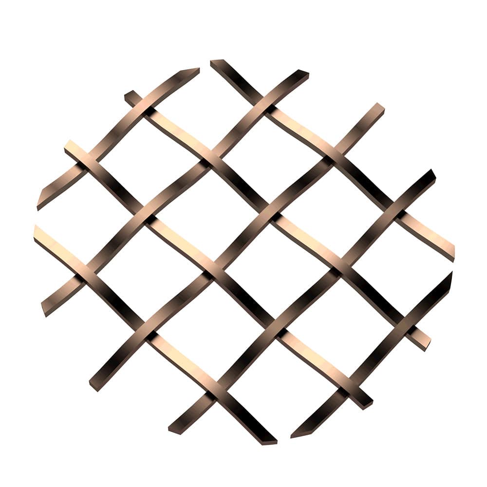 .5" Straight Flat Diamond Decorative Grille - Antique Brass, 18" W x 48" L Sheet alt 5