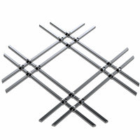 1" Flat Double Diamond Decorative Grille - Satin Nickel, 36" W x 24" L Sheet alt 0