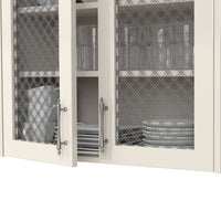 1" Flat Double Diamond Decorative Grille - Satin Nickel, 36" W x 24" L Sheet alt 0