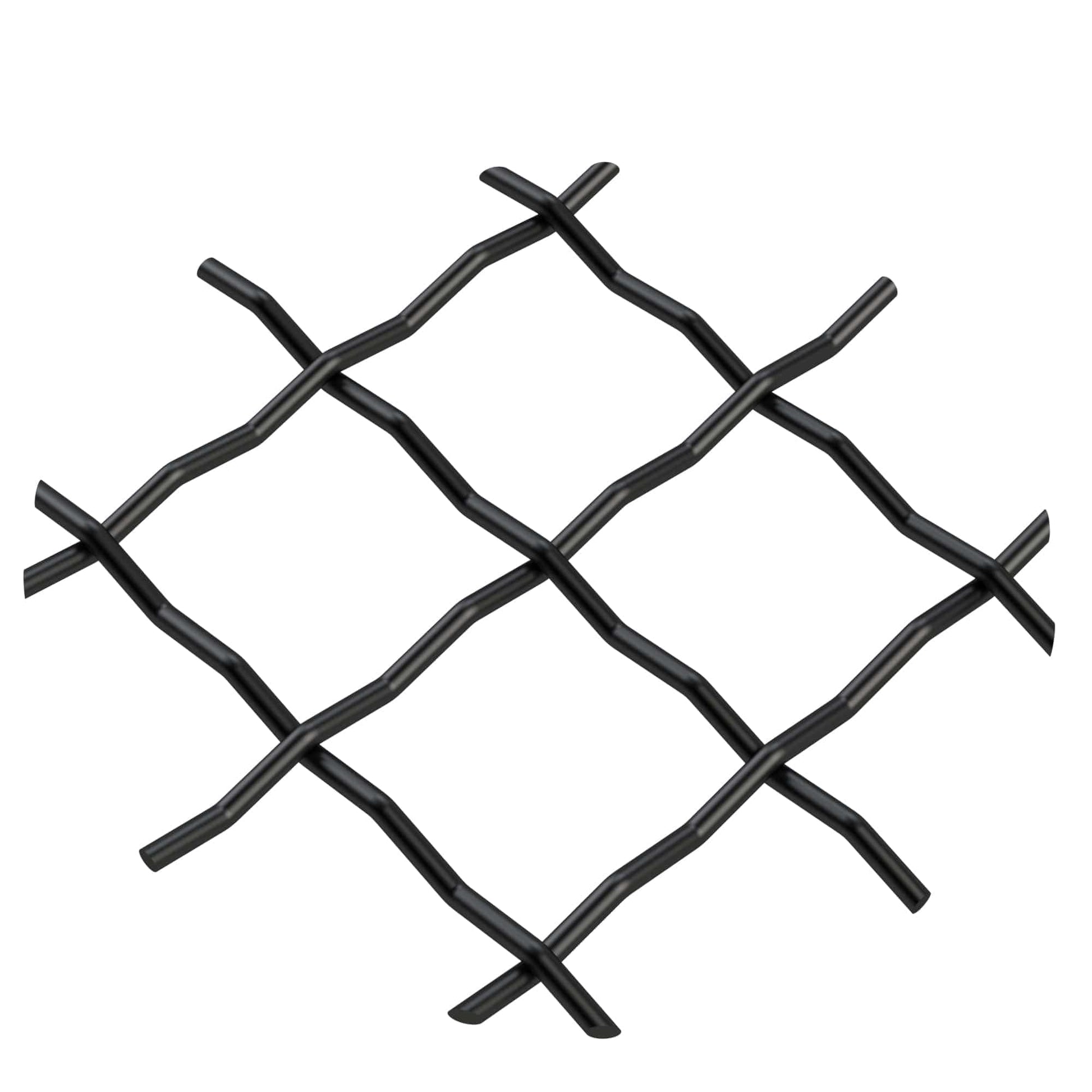 .75" Pressed Single Diamond Decorative Grille - Flat Black, 36" W x 24" L Sheet alt 75