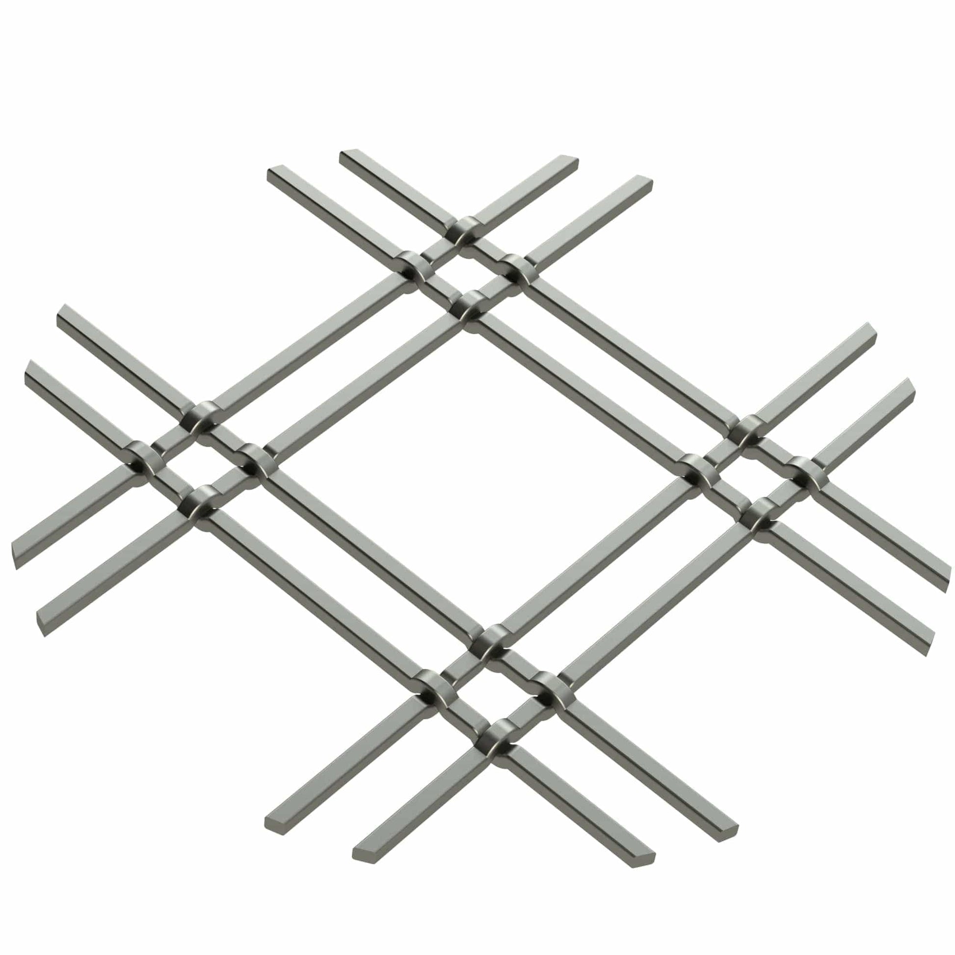 1" Flat Double Diamond Decorative Grille - Antique Pewter, 3 alt 0