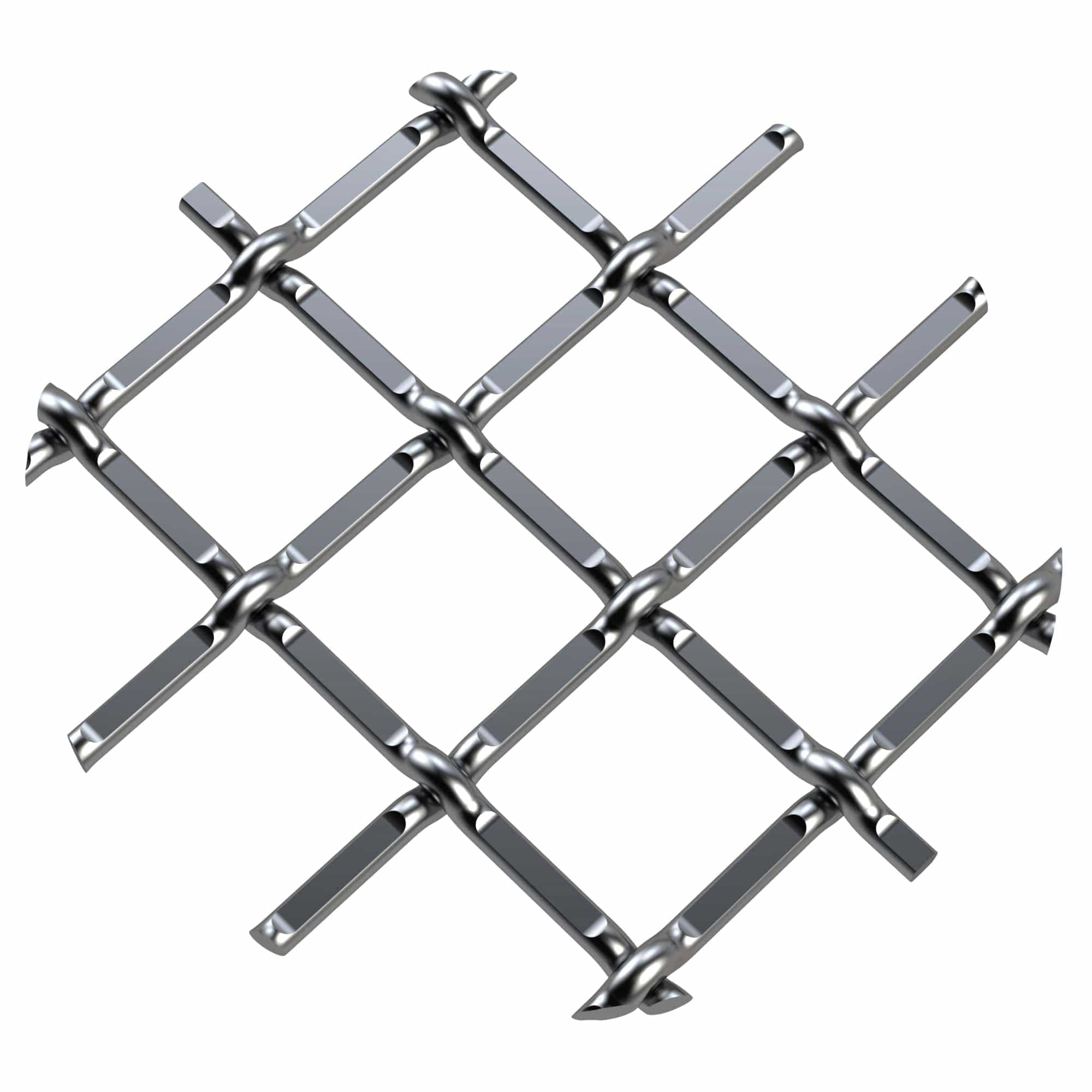 .5" Round Single Diamond Decorative Grille - Satin Nickel, 36" W x 48" L Sheet alt 5