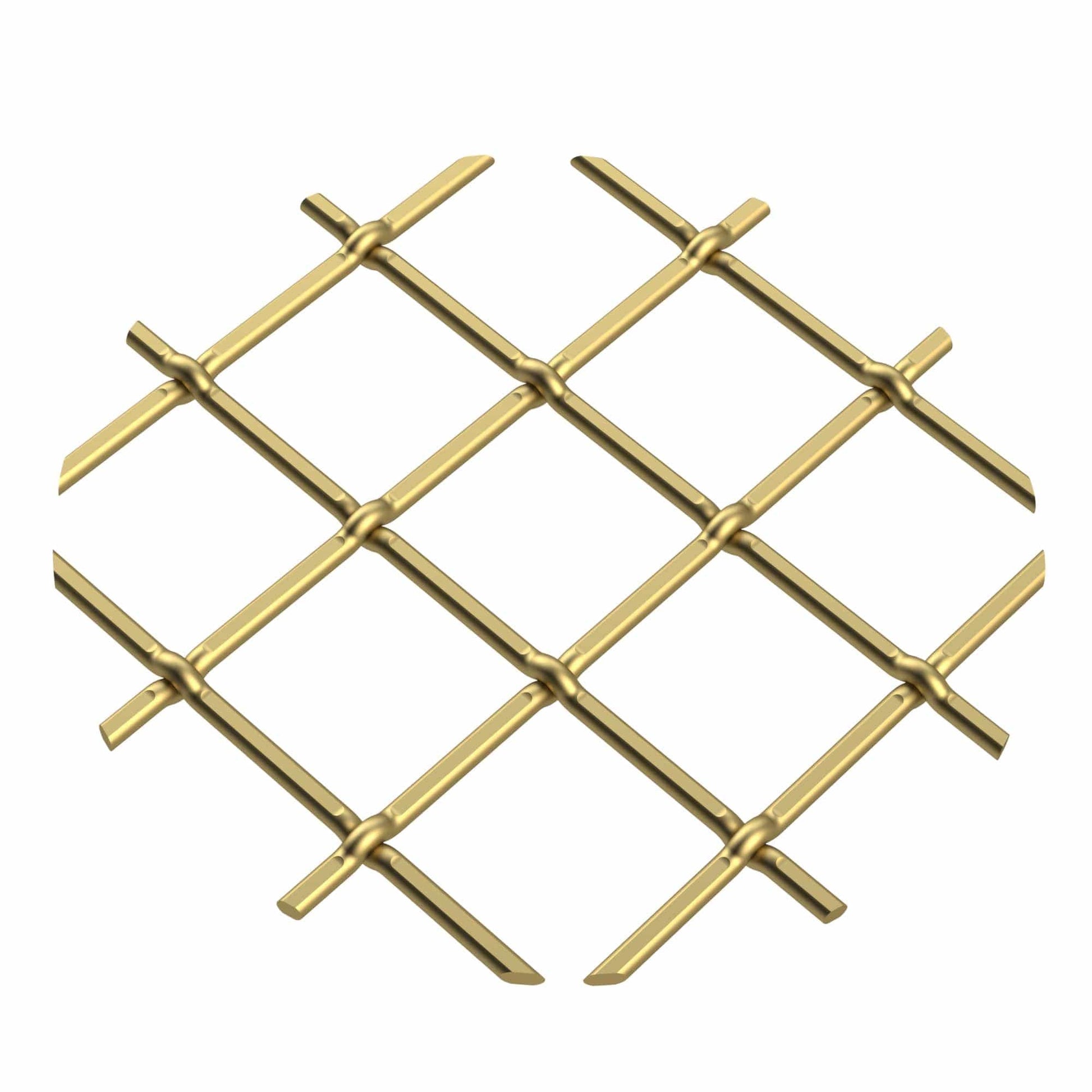 .75" Multi-Crimp Single Diamond Decorative Grille - Satin Brass, 36" W x 48" L Sheet alt 75