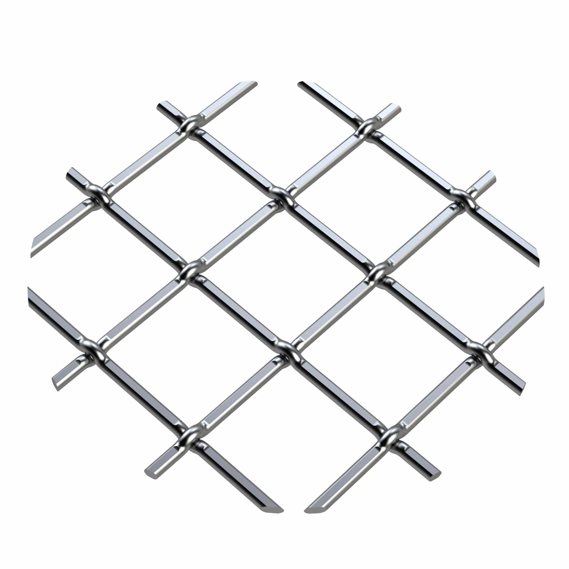 .75" Multi-Crimp Single Diamond Decorative Grille - Satin Nickel, 36" W x 48" L Sheet alt 75