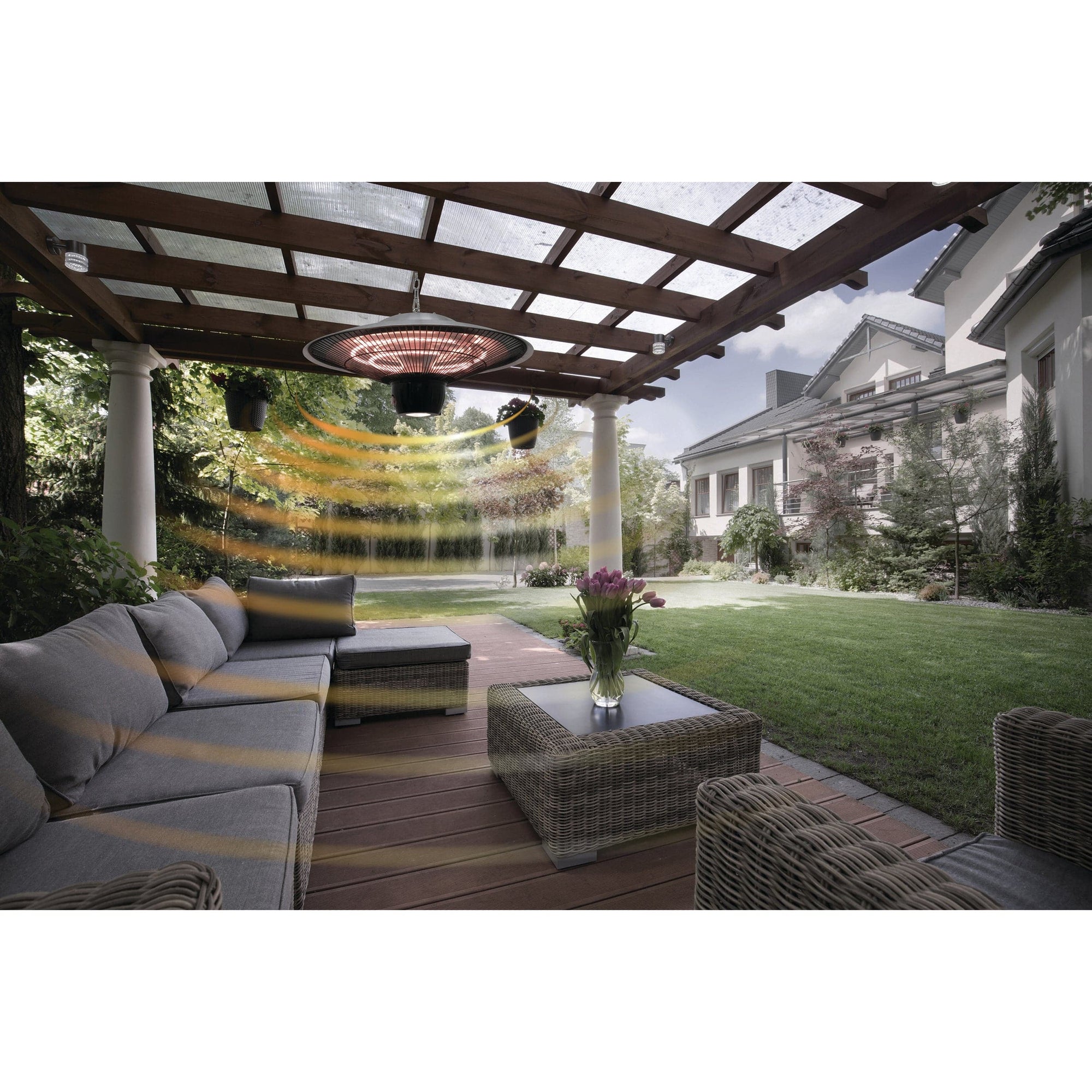 Westinghouse Infrared Electric Outdoor Heater With LED light - Hanging with Remote Control alt 0