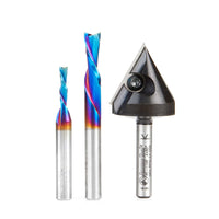 3pc CNC Starter Set with 60 Degree V-Groove Bit with Case alt 0