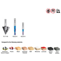 3pc CNC Starter Set with 60 Degree V-Groove Bit with Case alt 1