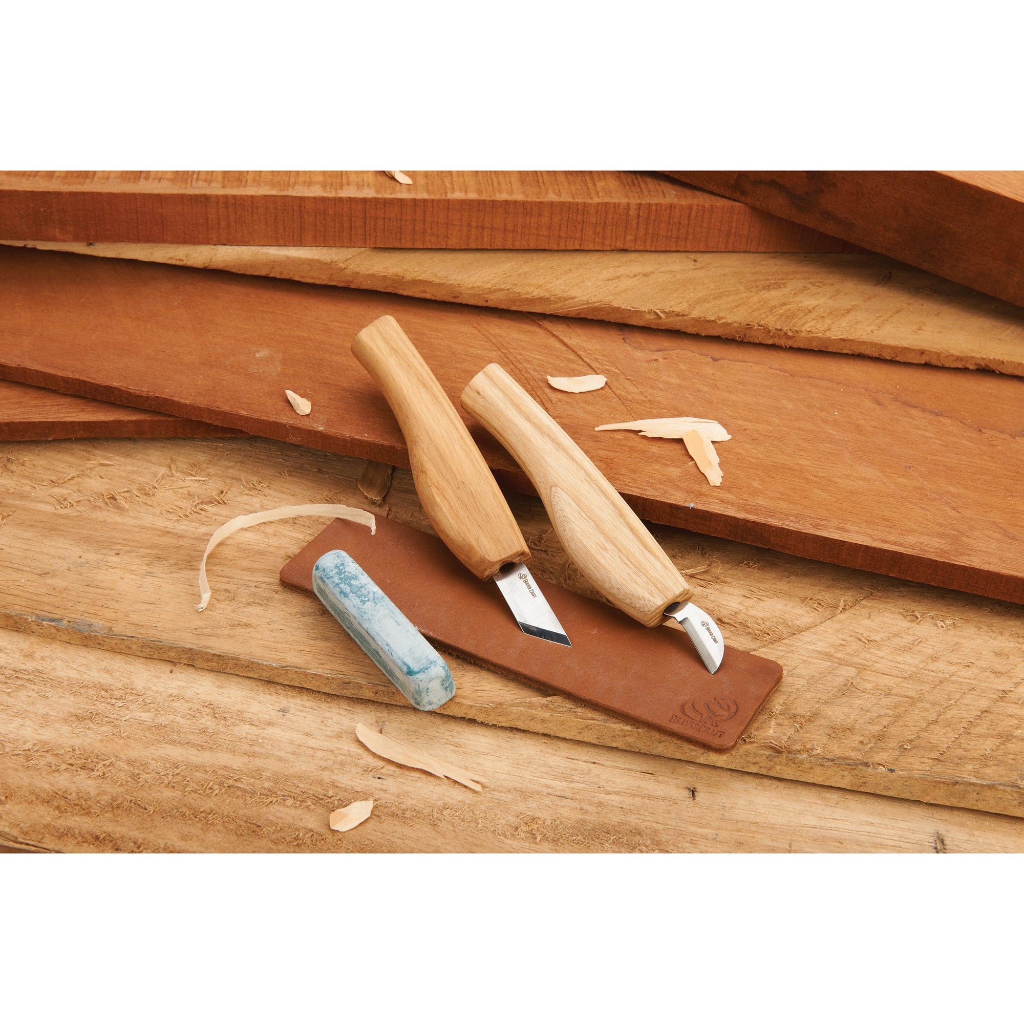 Chip Carving Knives Set - 2 Knives Plus Accessories alt 0