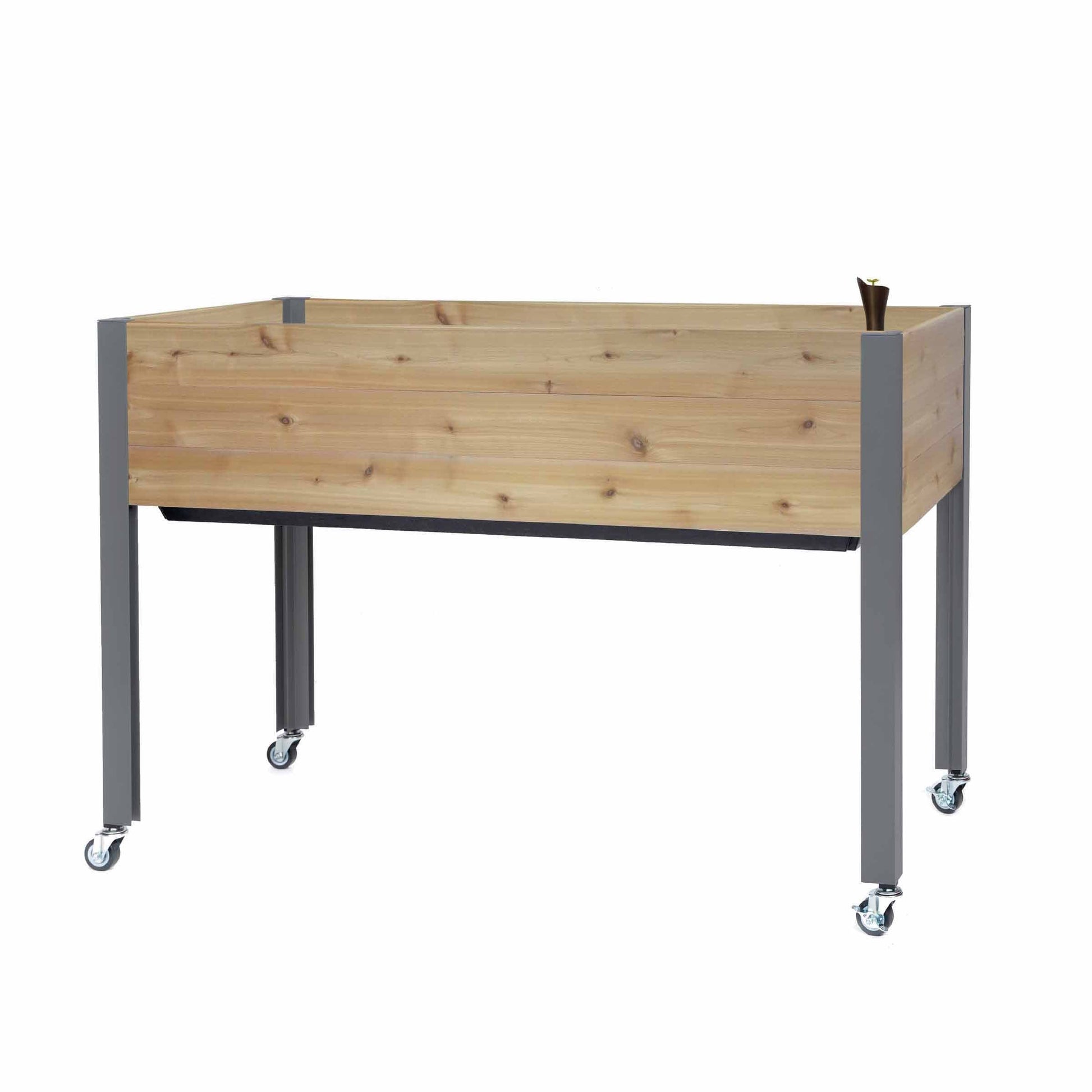 Self-Watering Elevated Planter 21" x 47" x 32"H Cedar alt 0