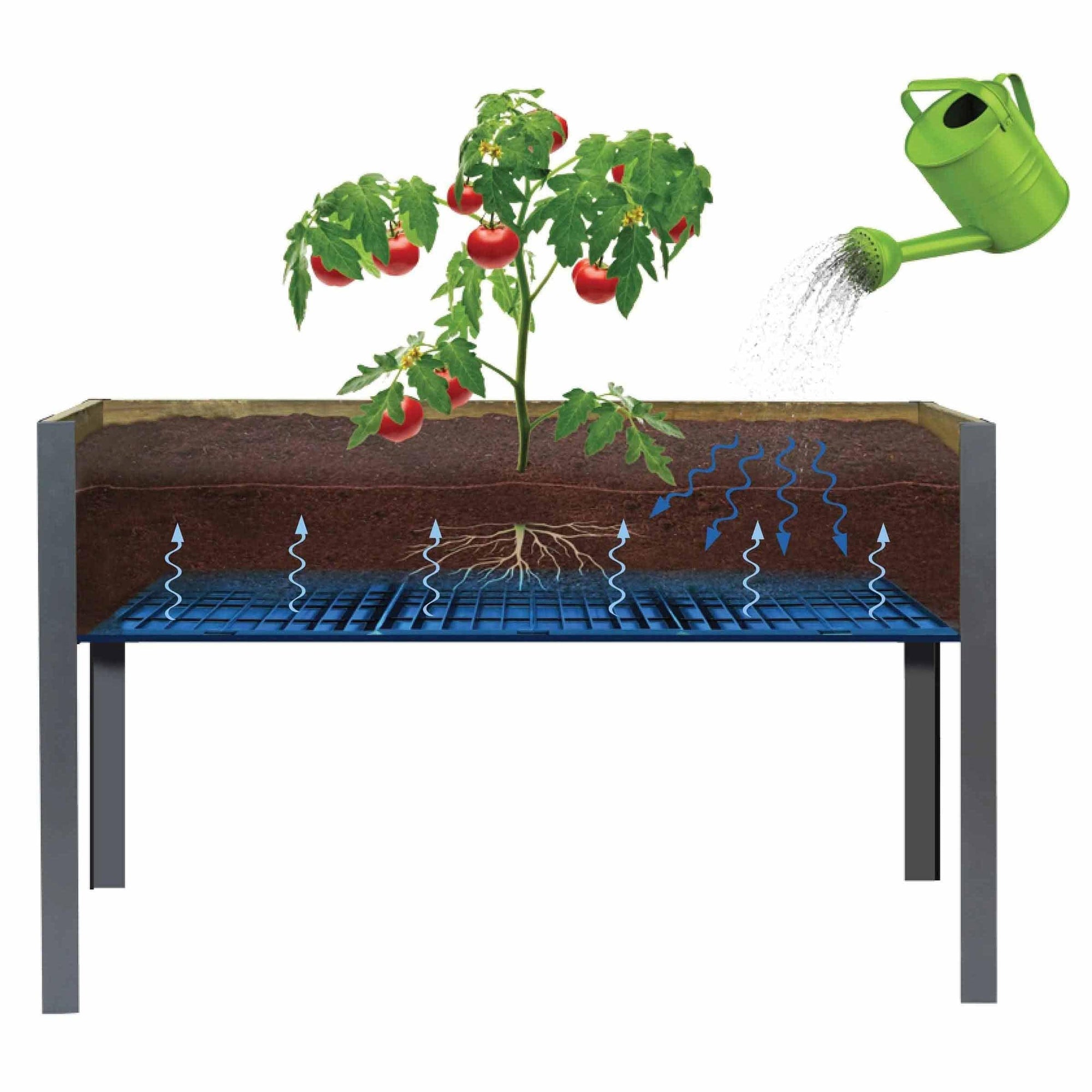 Elevated Planter 21" X 47" X 30"H Brown alt 0