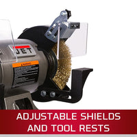 JBG-8W Shop Grinder with Grinding Wheel and Wire Wheel