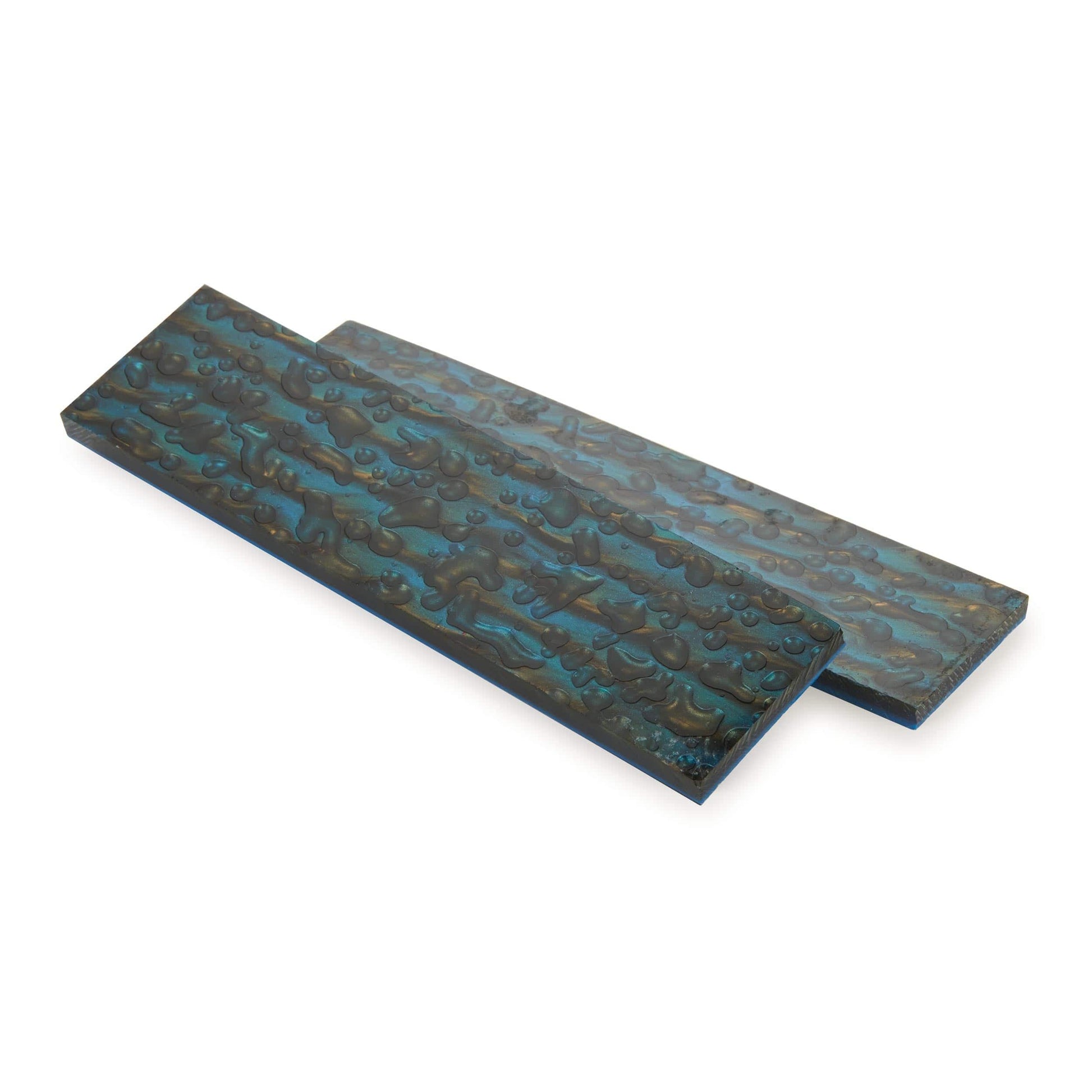 Poly Resin Knife Scales - 15/64" x 2" x 7" - Peacock - Pair alt 0