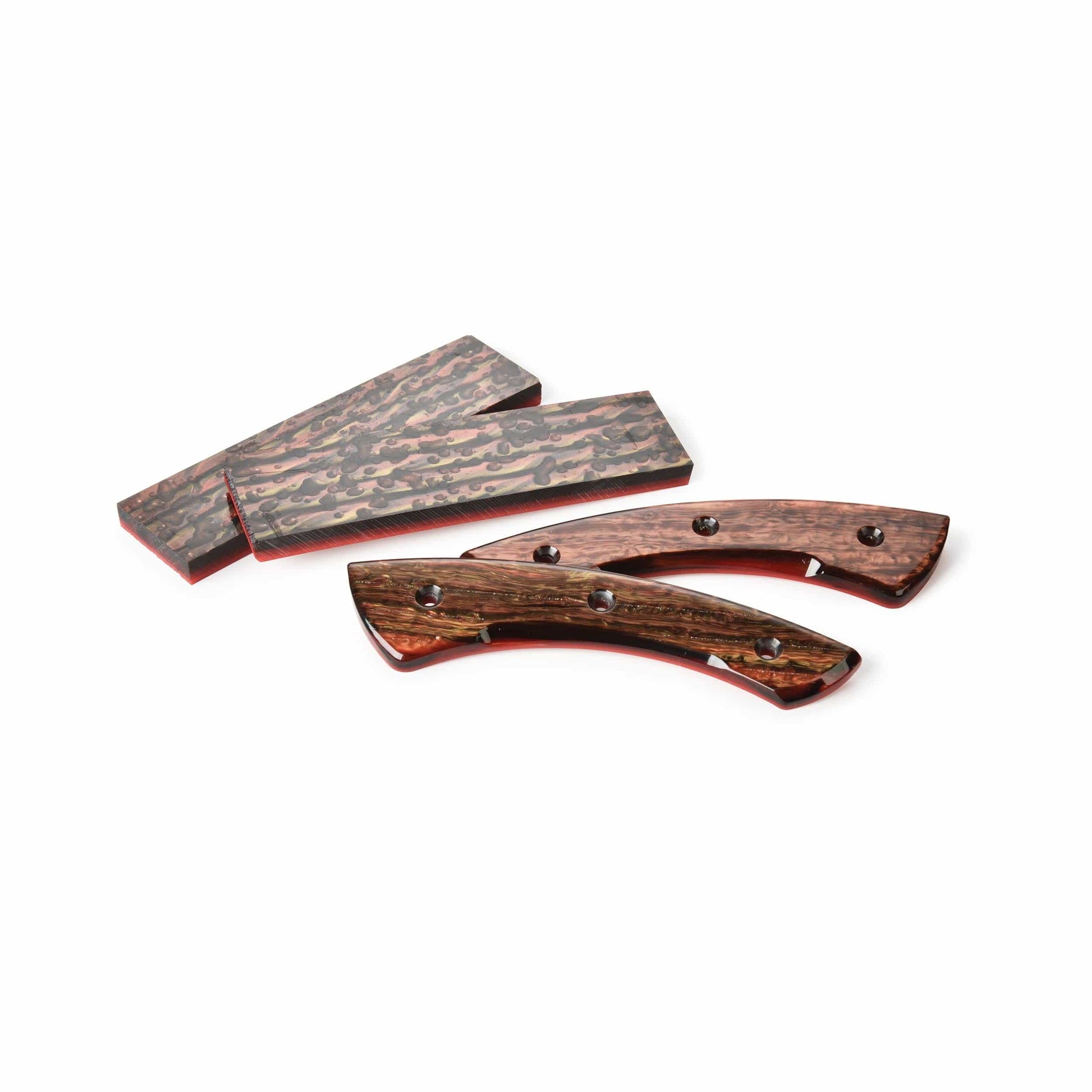 Poly Resin Knife Scales - 15/64" x 2" x 7" - Molten Lava - Pair alt 0