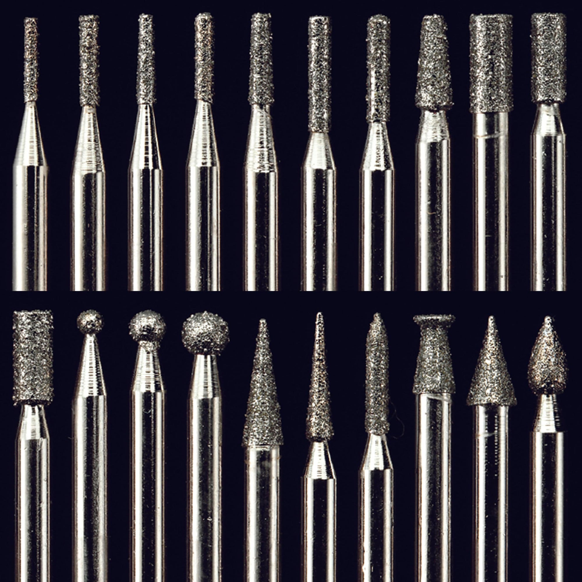 Diamond Dust Carving Burr Set - 1/8" Shank - 20 Pack alt 0