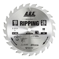 10" x 24T Carbide Tipped Ripping Blade, 20 Deg., 5/8" Bore., ATB alt 0
