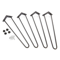 2-Wire Hairpin Leg - 20" - Black - 4 Piece