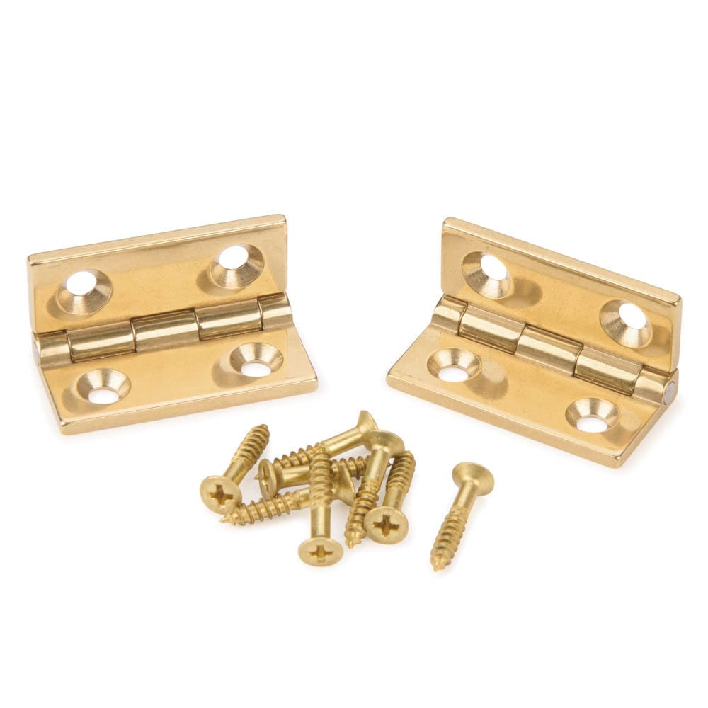 Brass Box Hinge - Pair