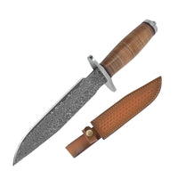 Honor - Damascus Stacked Leather Survival Knife