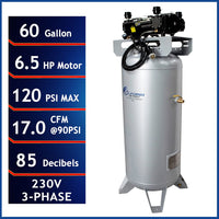 60065C 60  Gallon Air Compressor- 6.5 HP - 3 PH